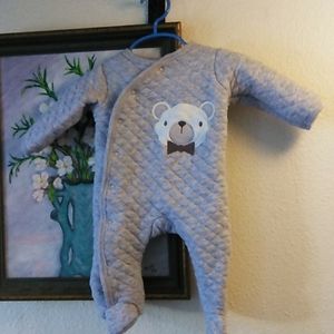 Gray long sleeve footie pjs